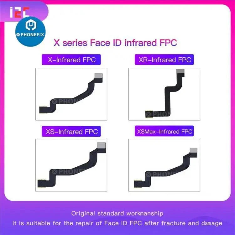 iPhone X-11 Pro Max Face ID test tool with i2C Infrared FPC flex cable by PHONEFIX, used for Face ID repair.