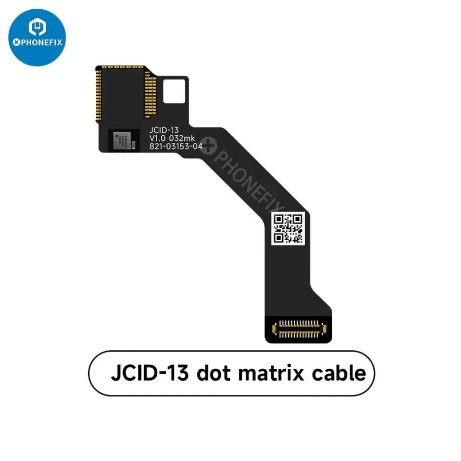 PhoneFix JC Dot Matrix Cable for iPhone X Face ID Repair Flex Cable, test tool for iPhone X Face ID replacement, black flexible connector.