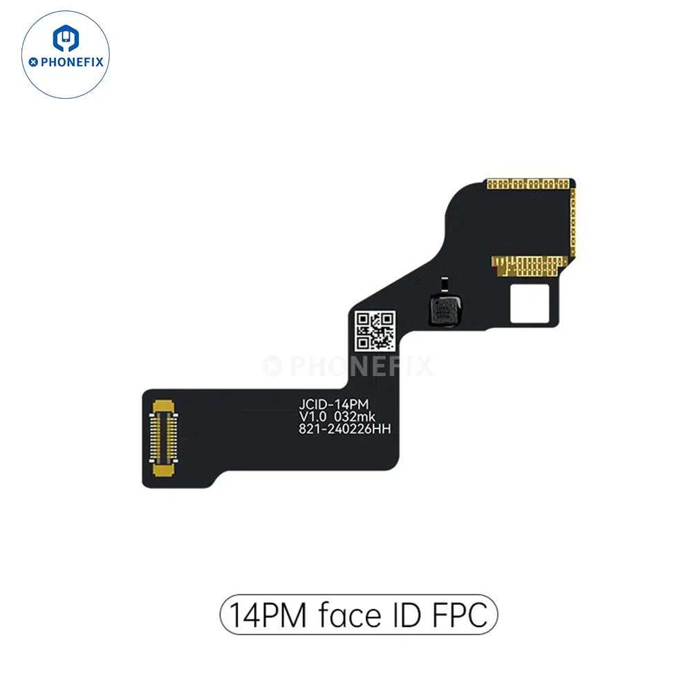 JC Dot Matrix Cable for iPhone X Face ID repair flex cable, PHONEFIX Face ID test tool with detailed connector and flexible wiring.