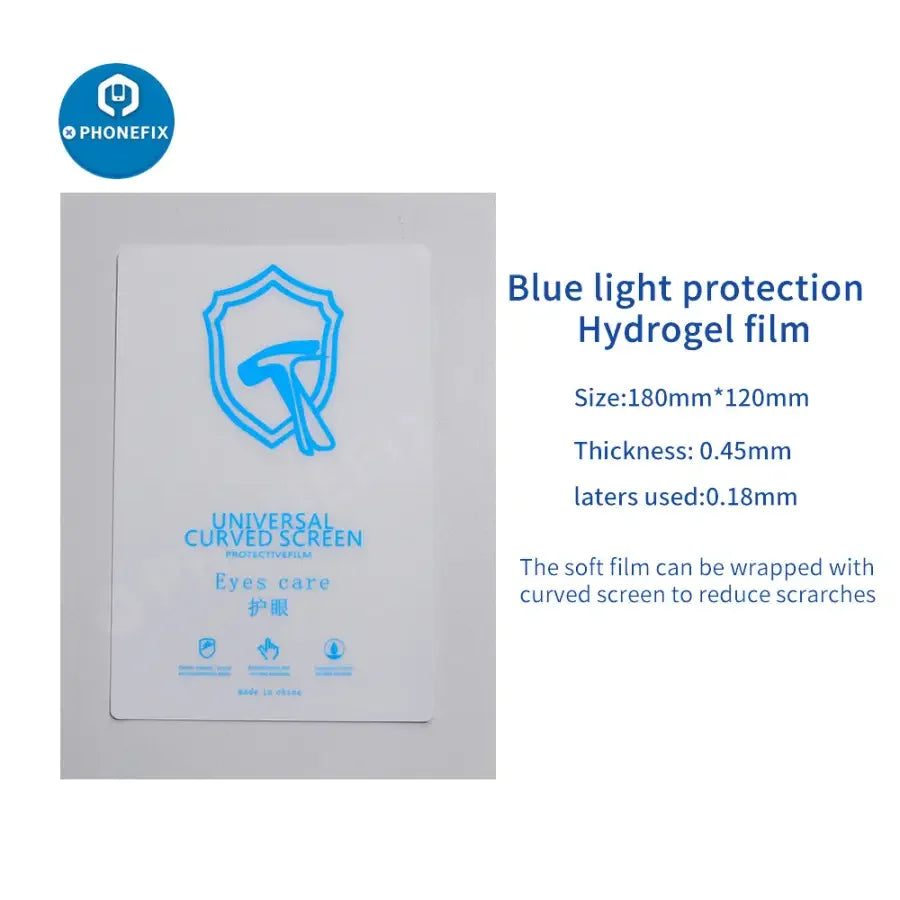 Hydrogel film screen protector for phone and tablet, compatible with universal cutting machine, by PHONEFIX.