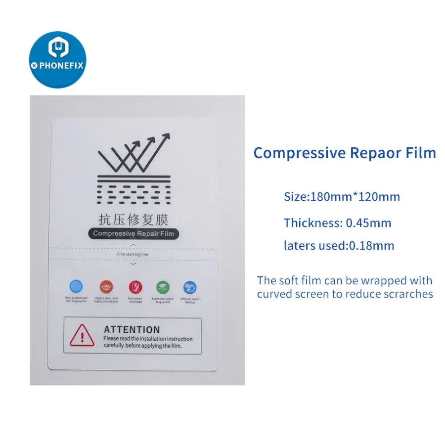 Hydrogel film screen protector for phones and tablets, designed for universal cutting machines by PHONEFIX.