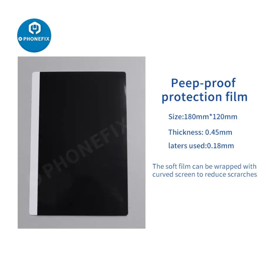 Hydrogel film for phone and tablet screen protector, compatible with PhoneFix universal cutting machine, flexible and clear screen protection.