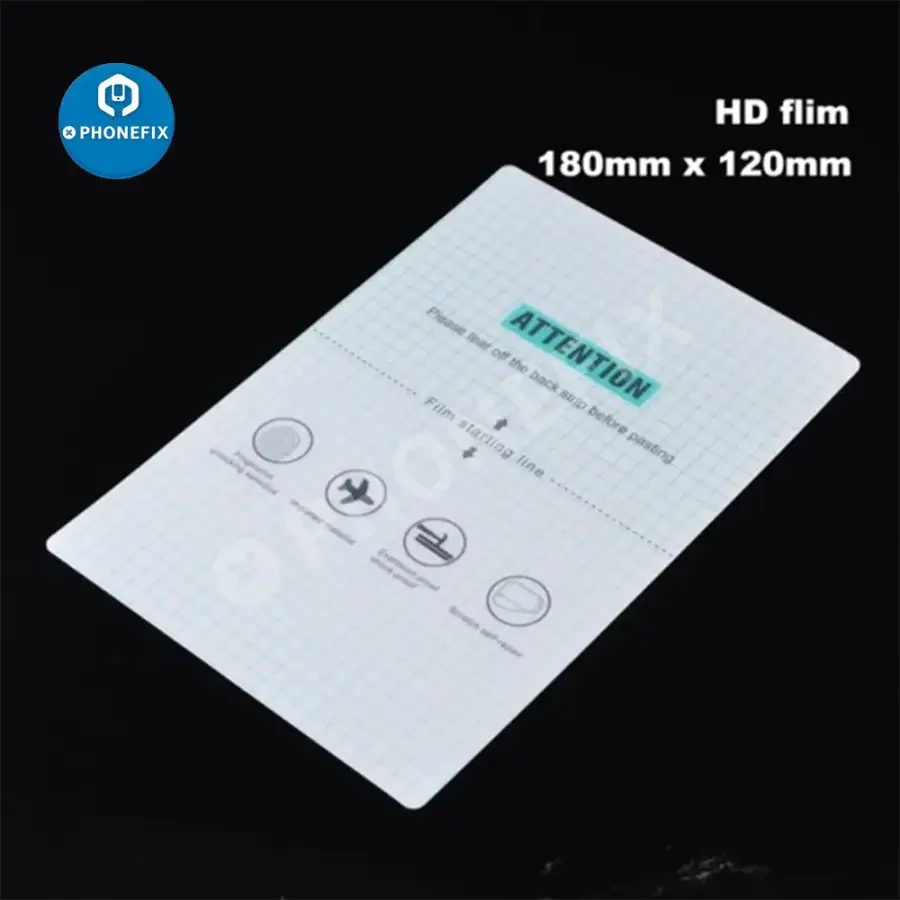 Flexible hydrogel film for phone screen protection, designed for cutting machines by PHONEFIX, suitable for precise application.