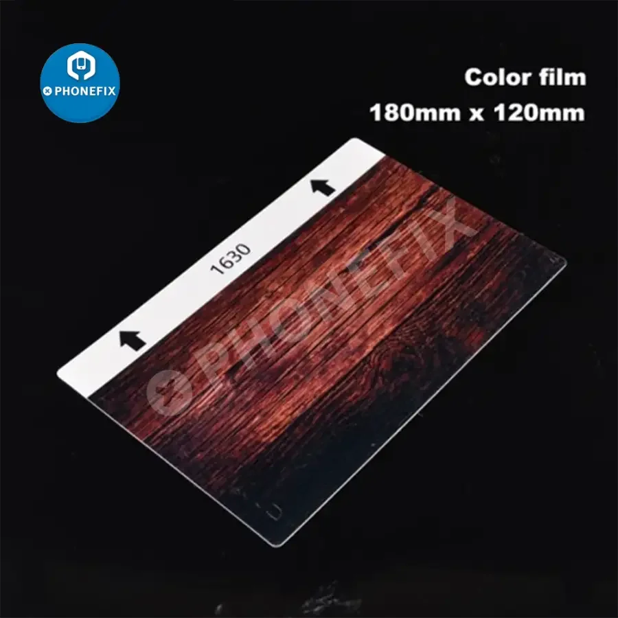Film protecteur d'écran de téléphone flexible en hydrogel pour machine de découpe, compatible avec la marque PHONEFIX, présentant une application de matériau transparent et flexible.