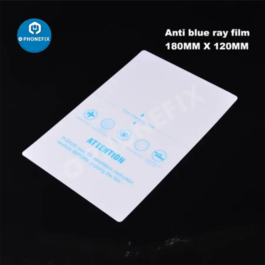 Film protecteur d'écran de téléphone flexible en hydrogel pour machine de découpe, par PHONEFIX, présenté sur une machine de découpe de film.