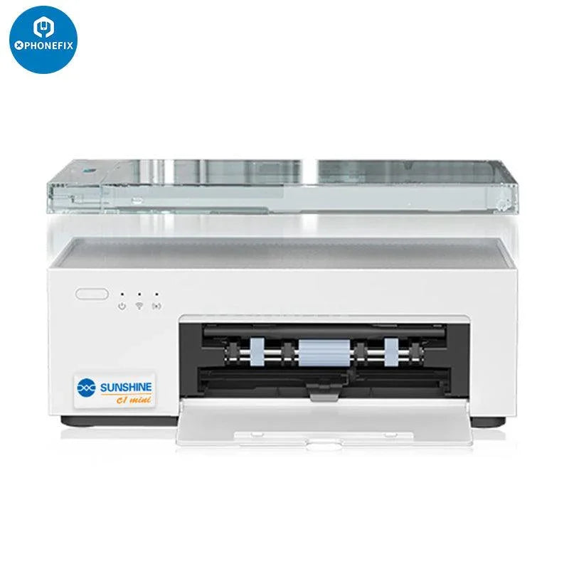 PhoneFix Sunshine C1 Mini film cutting machine for 7.5-inch HD colorful phone back cover film printing.