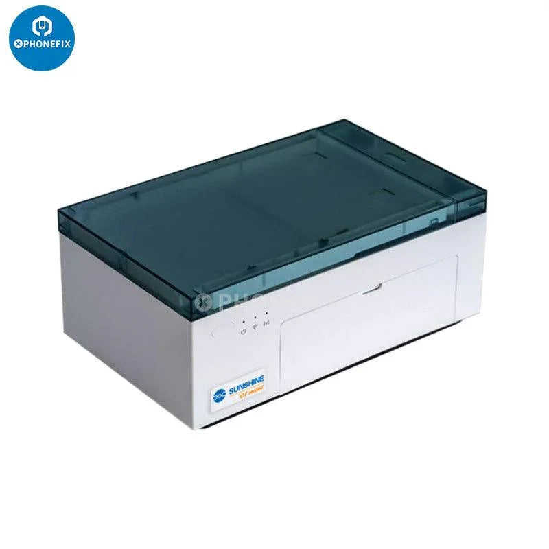 PhoneFix Sunshine C1 Mini film cutting machine for 7.5-inch HD colorful phone back cover film printing, compact and versatile.