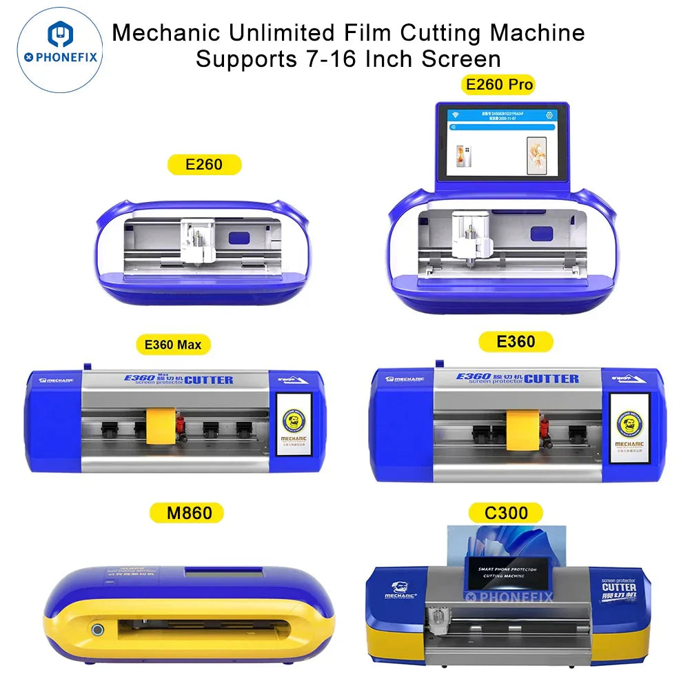 PhoneFix Mechanic Unlimited Film Cutting Machine with 16-inch screen for precise film trimming and editing.