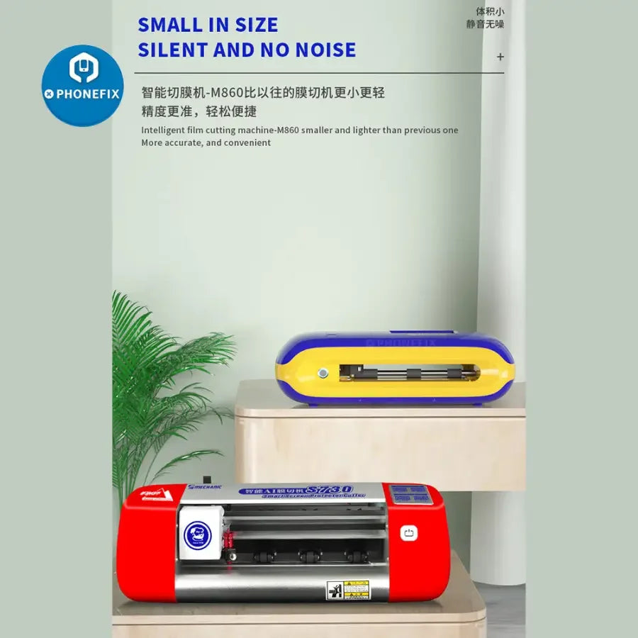 PhoneFix MECHANIC M860 film cutting machine for precise cutting of phone, iPad, and watch screens.