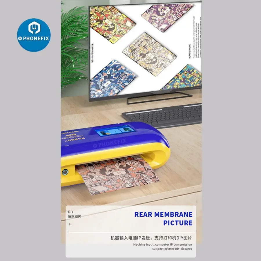 PhoneFix MECHANIC M860 film cutting machine for precise cutting of phone, iPad, and watch screen protectors.