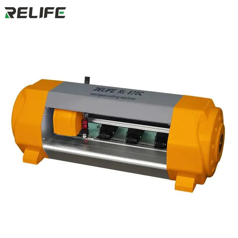 PHONEFIX RL-870C intelligent phone screen film cutting machine for iPhone and iPad, showing the device with film cutting components.