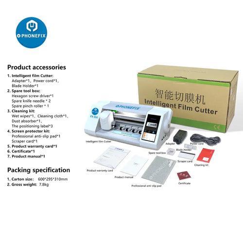 PhoneFix E210 film cutting machine for screen protectors, compact device for precise cutting of phone screens and protective films.