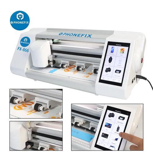 PhoneFix E210 film cutting machine for screen protectors, compact device used to cut and shape protective films.