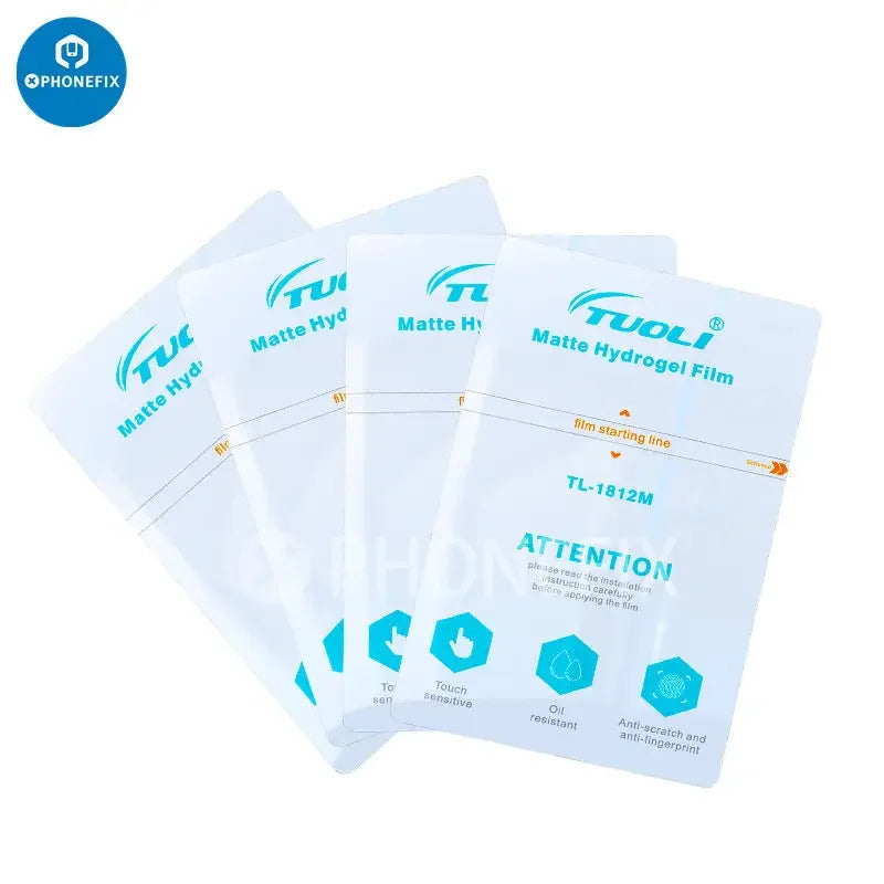 HD Hydrogel Film Screen Protector for iPad with anti-blue light protection, displayed on cutting machine by PHONEFIX.