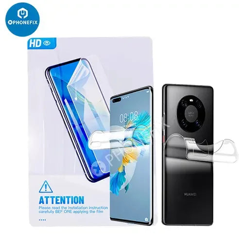 Film hydrogel HD UV souple pour machine de découpe de protection d'écran PHONEFIX, montrant le matériau du film prêt à être installé.