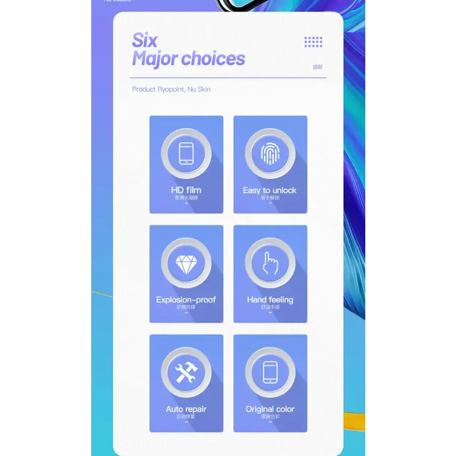 Film souple hydrogel UV HD pour machine de découpe de protection d'écran de PHONEFIX, illustrant le film flexible utilisé pour une découpe précise de protection d'écran.