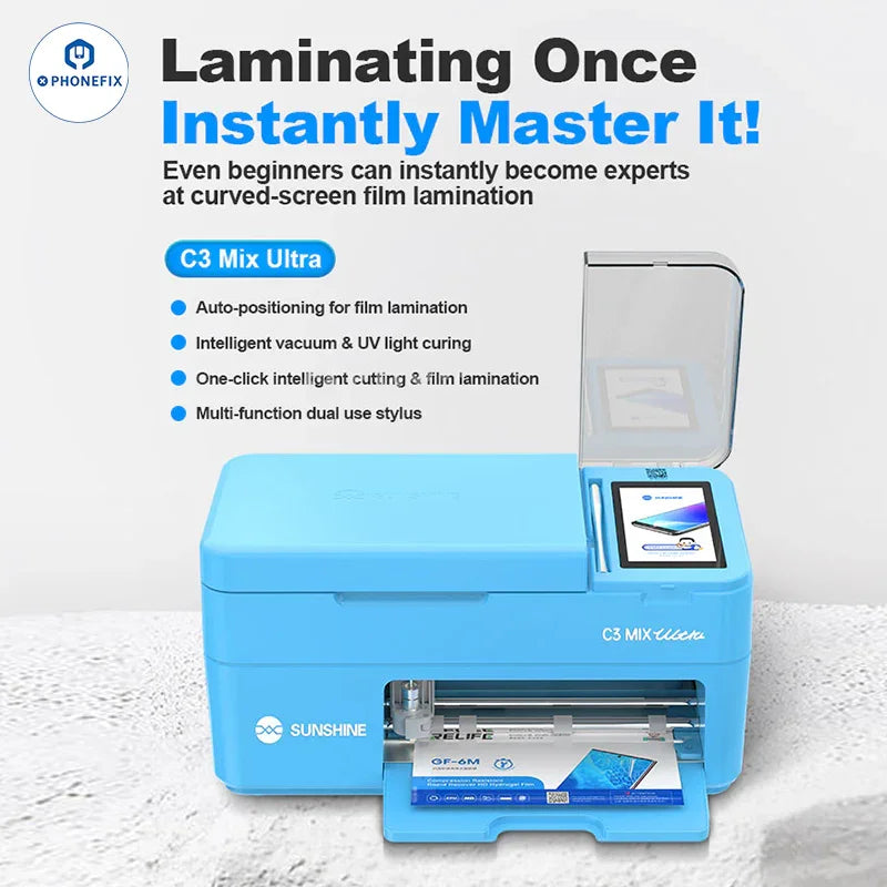 PhoneFix Sunshine C3 Mix ultra intelligent film cutting and laminating machine for precise cutting and lamination tasks.