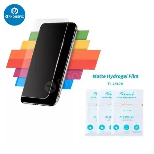 Phonefix matte hydrogel film for screen protector cutting machine, 180x120mm, 50pcs, compatible with film cutting devices.