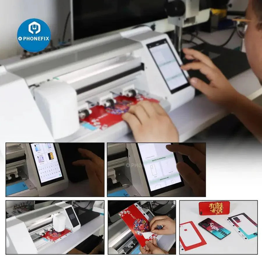 PHONEFIX FX-866 auto film cutting machine for phone glass protect film, precision cutter for phone screen protectors.