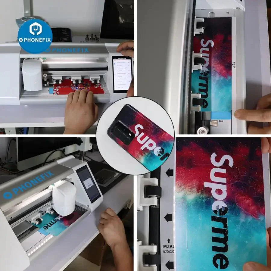 PHONEFIX FX-866 auto film cutting machine for phone glass protect film, precision cutter for phone screen protectors.