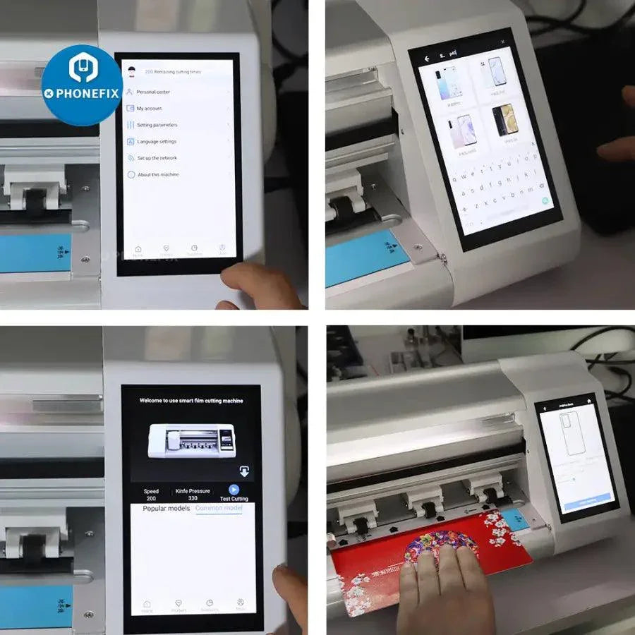 PHONEFIX FX-866 auto film cutting machine for phone glass protect film, precision cutter for phone screen protectors.
