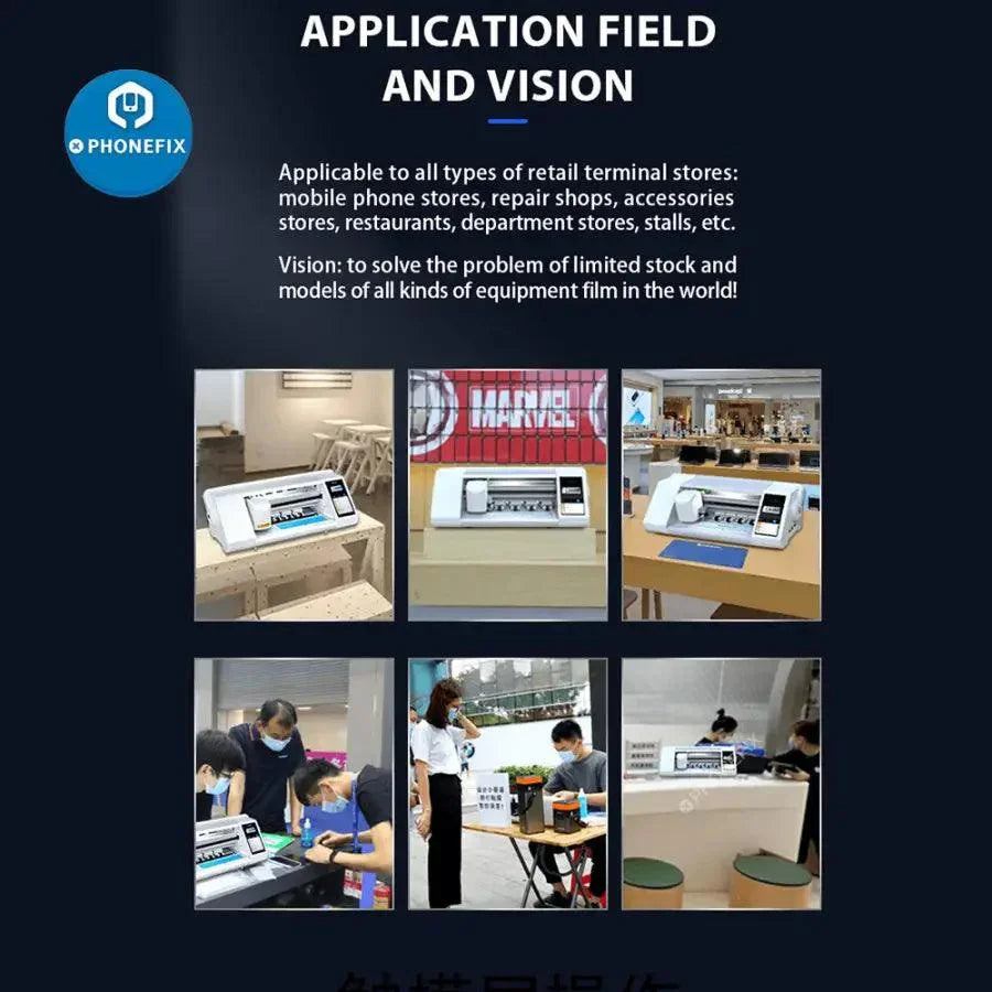 PHONEFIX FX-866 auto film cutting machine for phone glass protect film, professional cutter for precise phone screen protectors