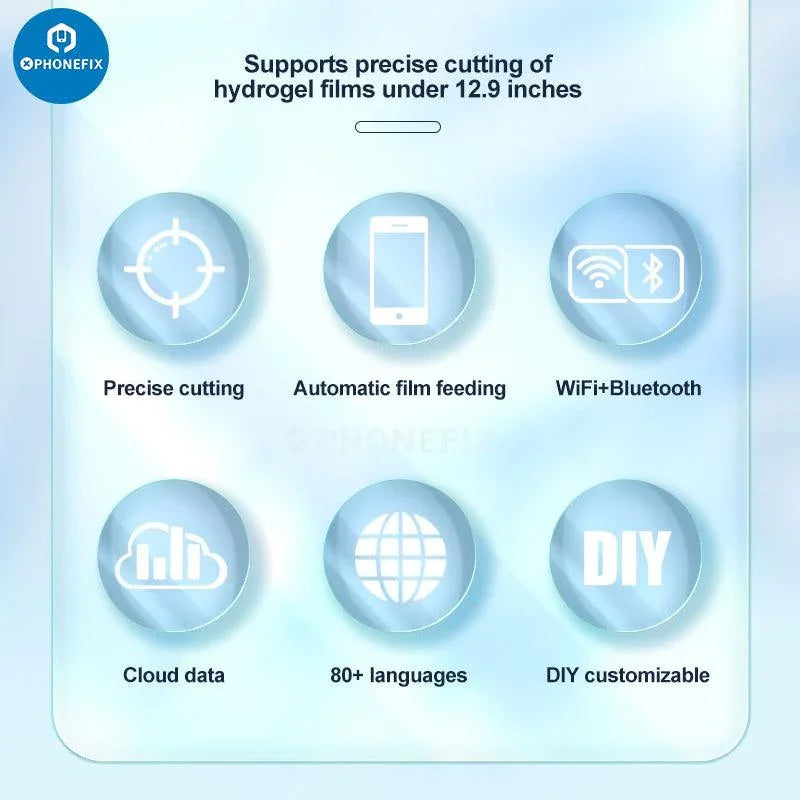PHONEFIX Sunshine Y22 Ultra film cutting machine for screen protectors, with a precision cutter for easy, accurate film trimming.