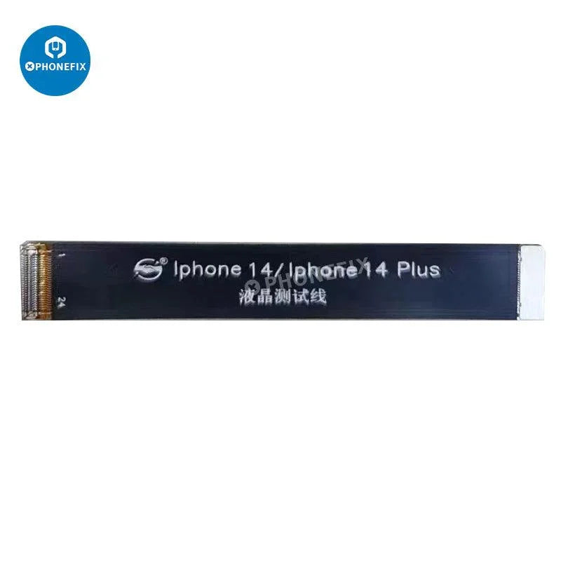 iPhone 11-14 Pro Max LCD display 3D touch screen test cable by PHONEFIX, showing the cable with connectors and flexible design