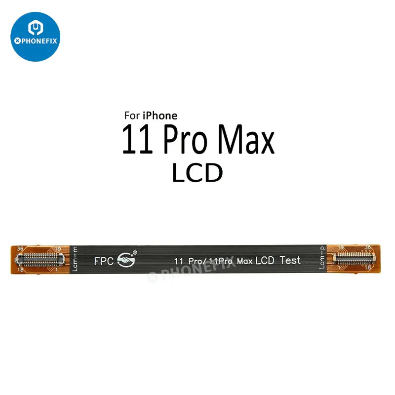 PHONEFIX LCD display 3D touch screen test cable for iPhone 11 to 14 Pro Max, showing the cable and connector for testing.