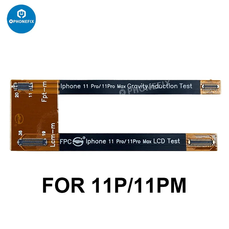 LCD display 3D touch screen test cable for iPhone 11-14 Pro Max by PHONEFIX, showing the cable and connector on a white background.
