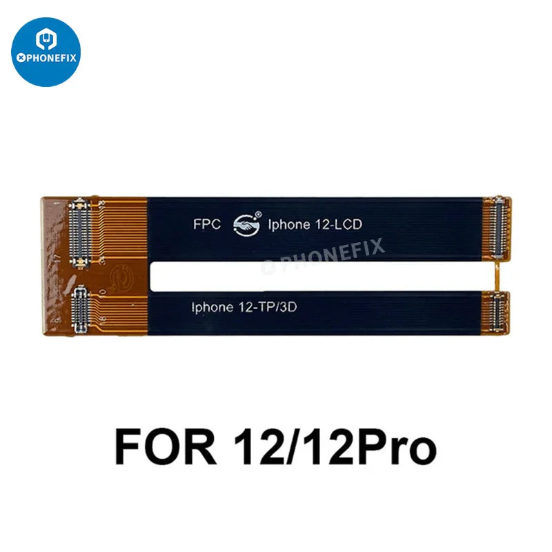 PhoneFix LCD display 3D touch screen test cable for iPhone 11-14 Pro Max, showing the flexible connector and cable details.