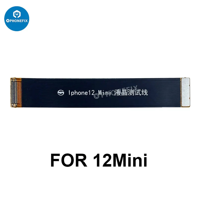 PhoneFix LCD display 3D touch screen test cable for iPhone 11-14 Pro Max, showing the flexible connector and testing port.