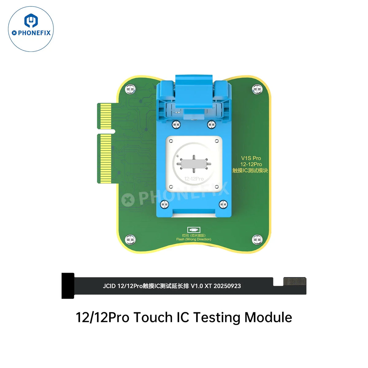 PHONEFIX V1S Pro Touch IC Test Module extension cable for iPhone 12-16 series, used for IC chip detection and testing.