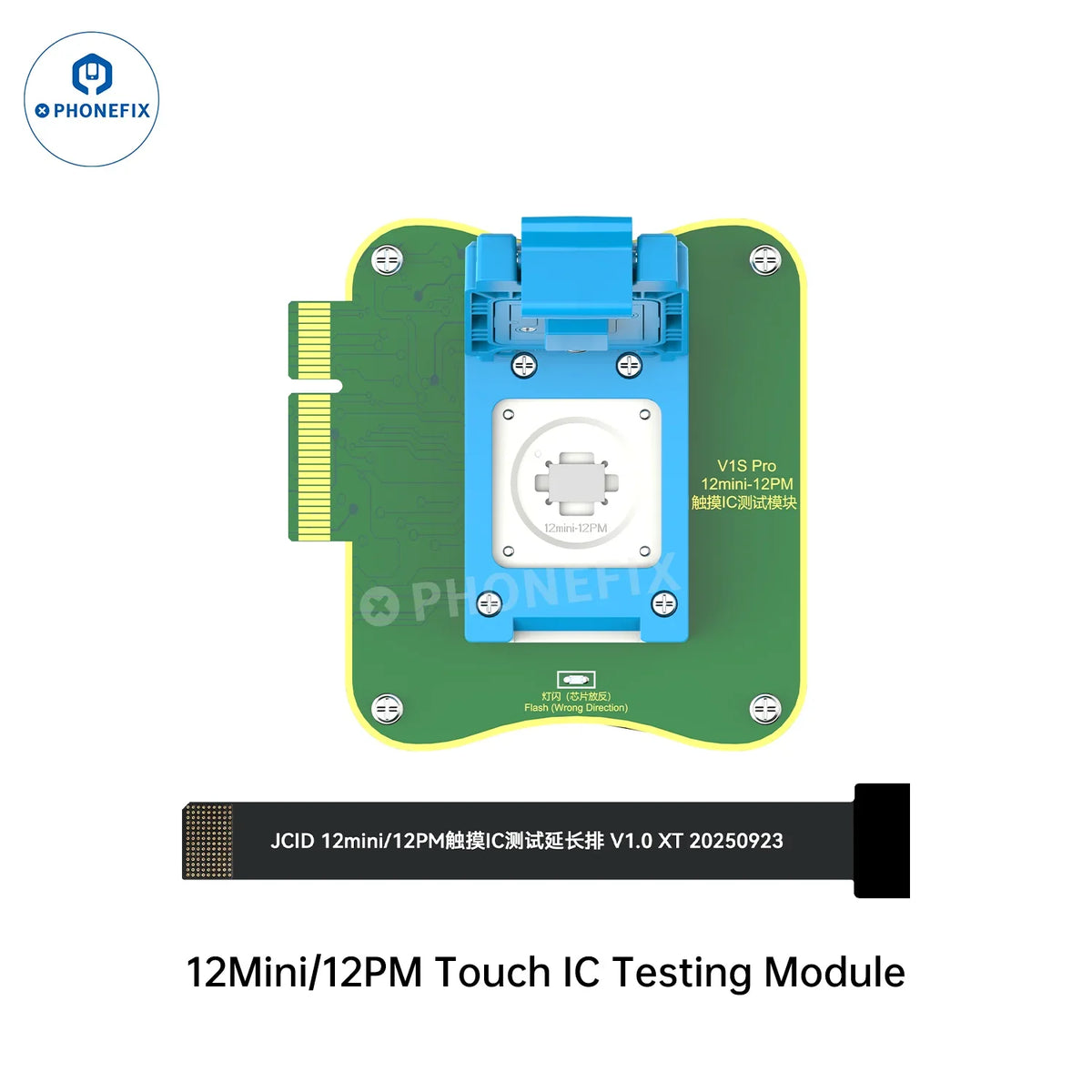 PHONEFIX V1S Pro Touch IC test module extension cable for iPhone 12-16 series, used for detecting IC chips on iPhone models.