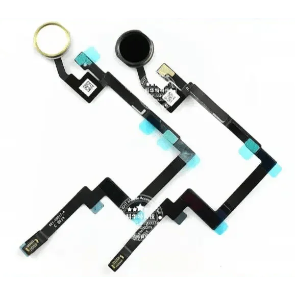Black iPad Home Button Flex Cable for iPad Mini 3/4 Pro 2018-2019 with fingerprint sensor, compatible with PHONEFIX iPad accessories.