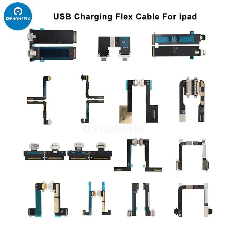 iPad Mini USB port charging connector flex cable for iPad accessories, showing the flexible cable and connector component.