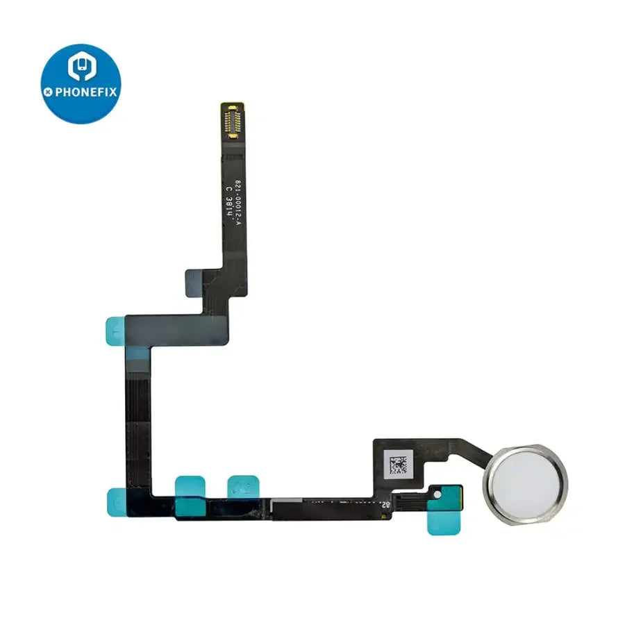 iPad Mini 3 home button full assembly replacement by PHONEFIX, showing the new button and connector for iPad 6 Mini 3 Air2 accessories