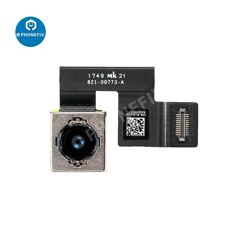 iPad Air 5, mini 6, and Pro 12.9-inch front-facing camera replacement from PHONEFIX, showing the replacement camera component.