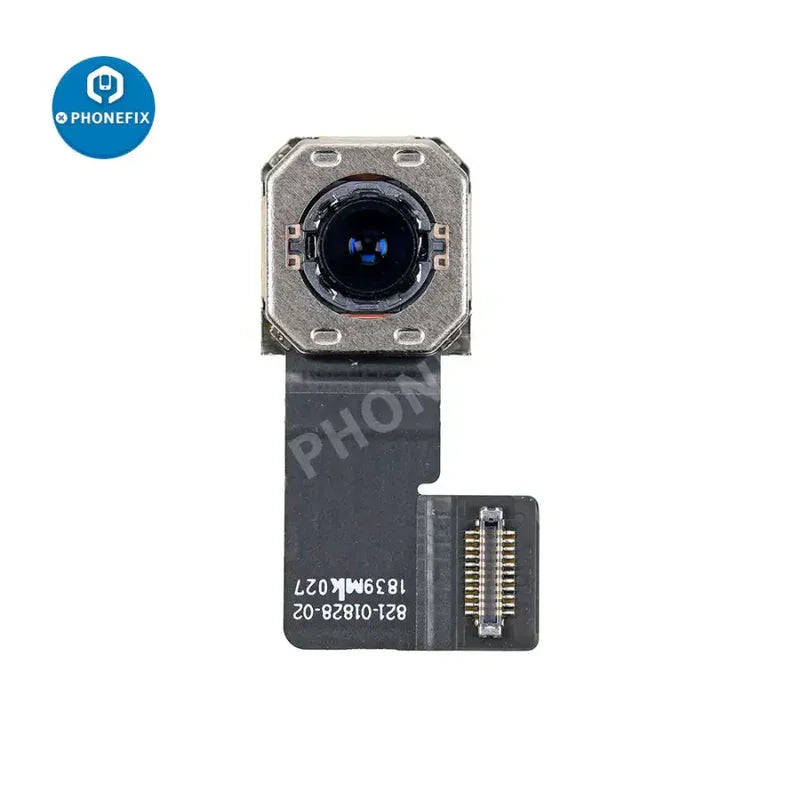 Rear camera replacement for iPad Air 4, iPad Mini 5, iPad 10, and iPad Pro 12.9 from PHONEFIX, shown with installation components.