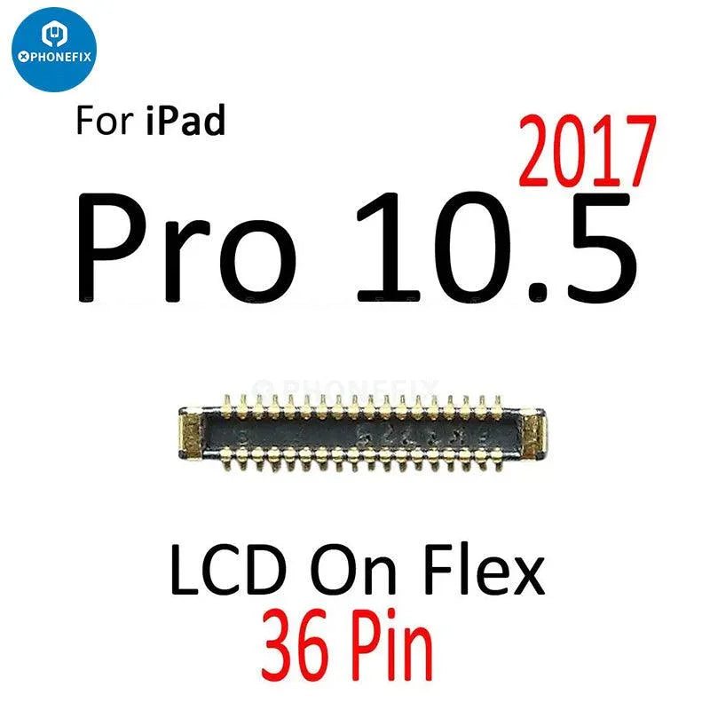PhoneFix LCD touch screen digitizer FPC connector for iPad Pro 9.7, 10.5, or 12.9-inch models, with flex cable visible in image.