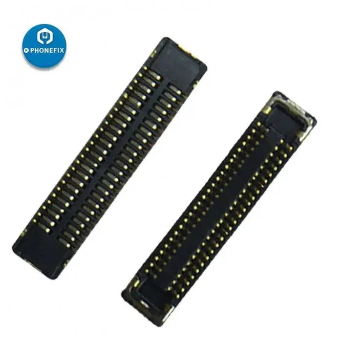 PhoneFix Touch LCD digitizer FPC connector for iPad models 9.7, 12.9, and 10.5 inch, showing close-up of connector and circuit board