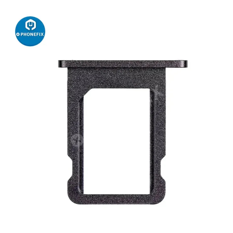 PHONEFIX iPad SIM card tray holder replacement for iPad Air, Pro, and Mini series, showing the tray and tools for installation.