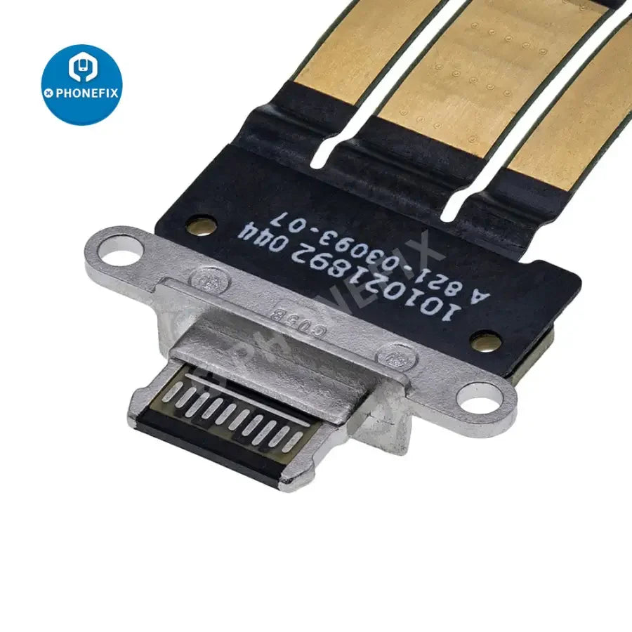 Replacement USB charging port flex cable for iPad Pro 11 3rd Gen and 12.9 5th Gen, compatible with PhoneFix accessories.