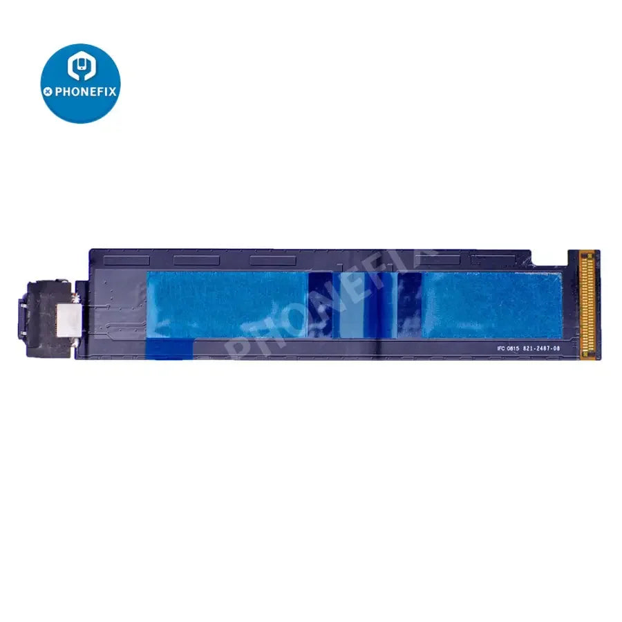 White iPad Pro 12.9-inch USB charging connector flex cable for WLAN and cellular models, designed for iPad accessories by PHONEFIX.