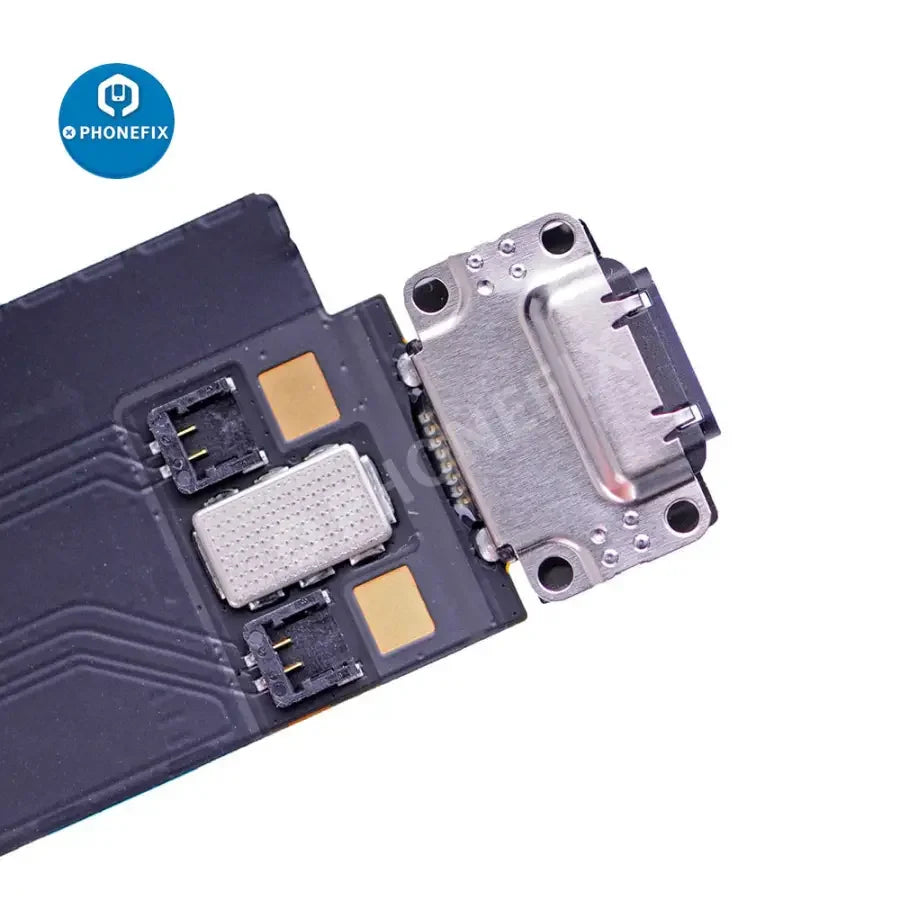 PhoneFix iPad Pro 12.9-inch USB charging connector flex cable for WLAN and cellular models, white accessory for iPad repair.