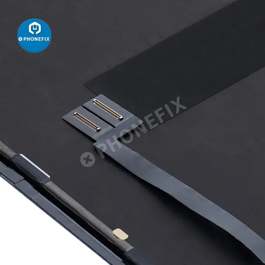 iPad Pro 12.9-inch 5th Gen LCD display touch screen digitizer assembly for replacement, showing the assembled screen with frame.