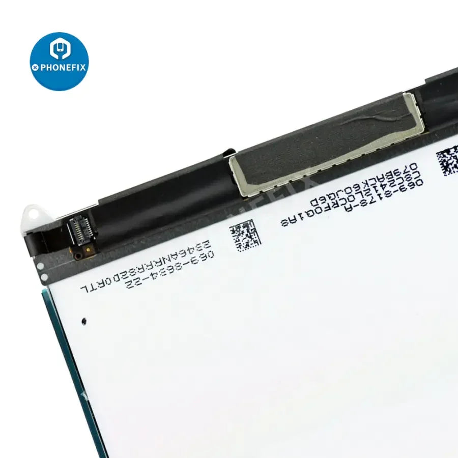 iPad Mini LCD screen replacement by PHONEFIX, showing the new display with digitizer and frame for easy installation.