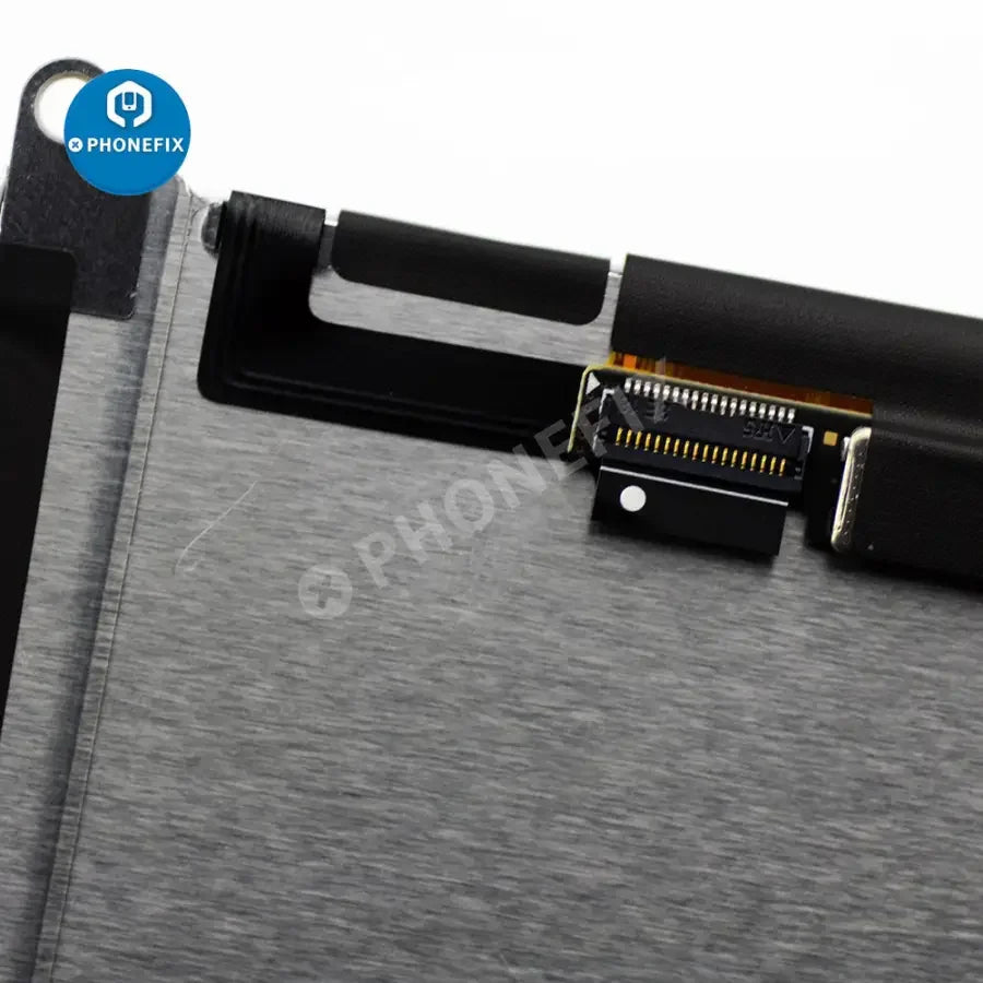 LCD display screen replacement for iPad Air 5 and 6 by PHONEFIX, showing the new iPad Air LCD screen with black bezel and connectors