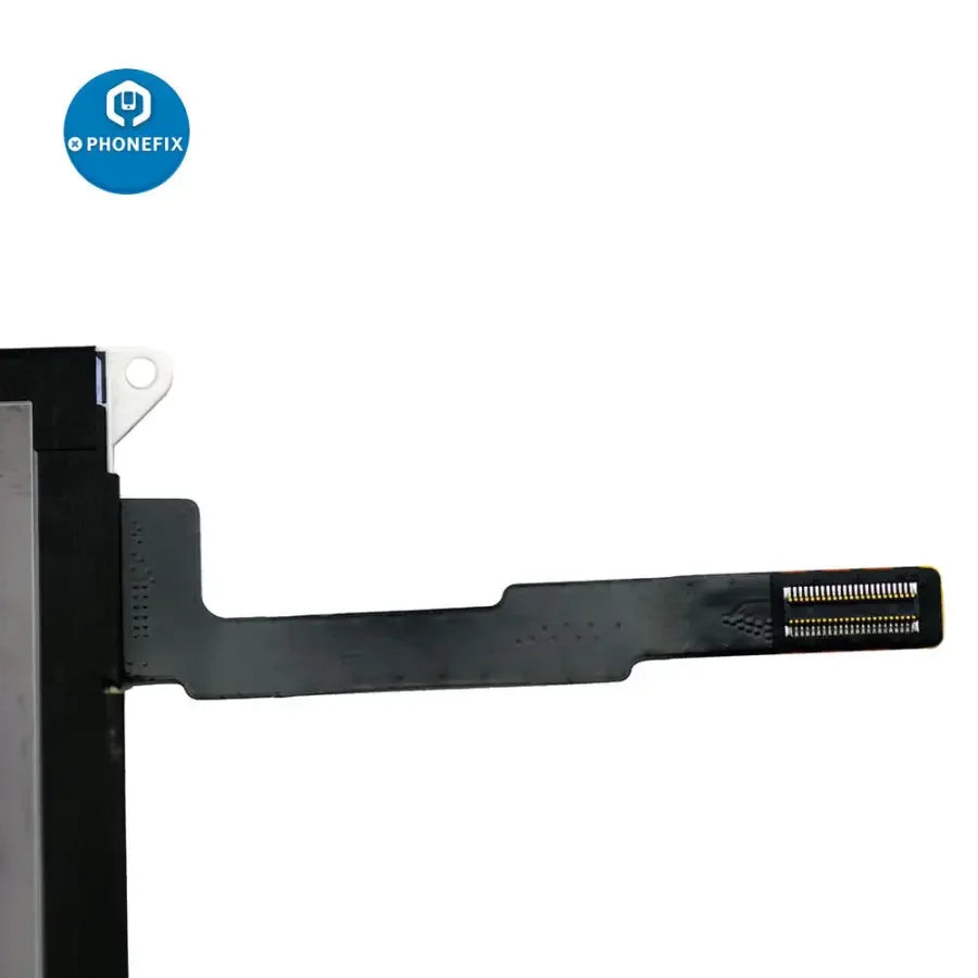 PhoneFix iPad Air 5 (2017) LCD display screen replacement showing the new iPad screen with digitizer and frame attachment.