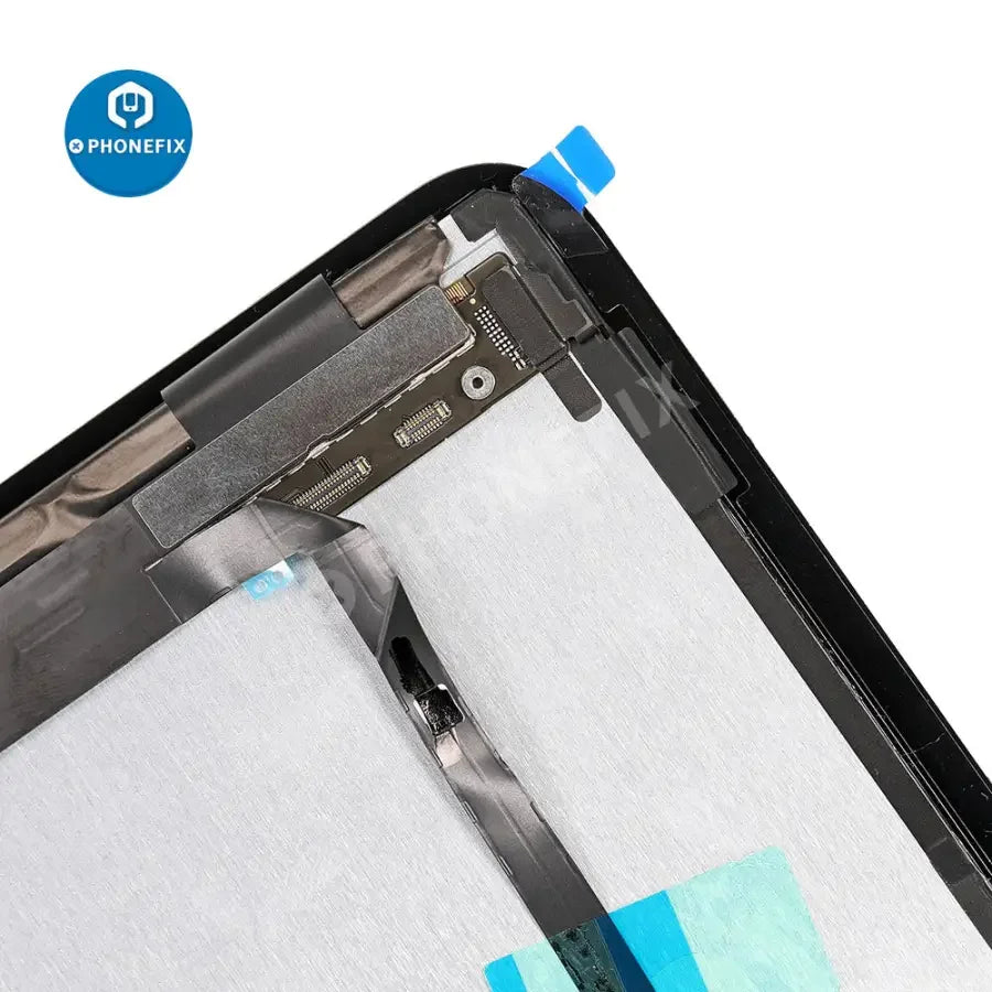 iPad Pro 11-inch 1st/2nd gen LCD with digitizer assembly replacement by PHONEFIX, showing the replacement screen and digitizer components.